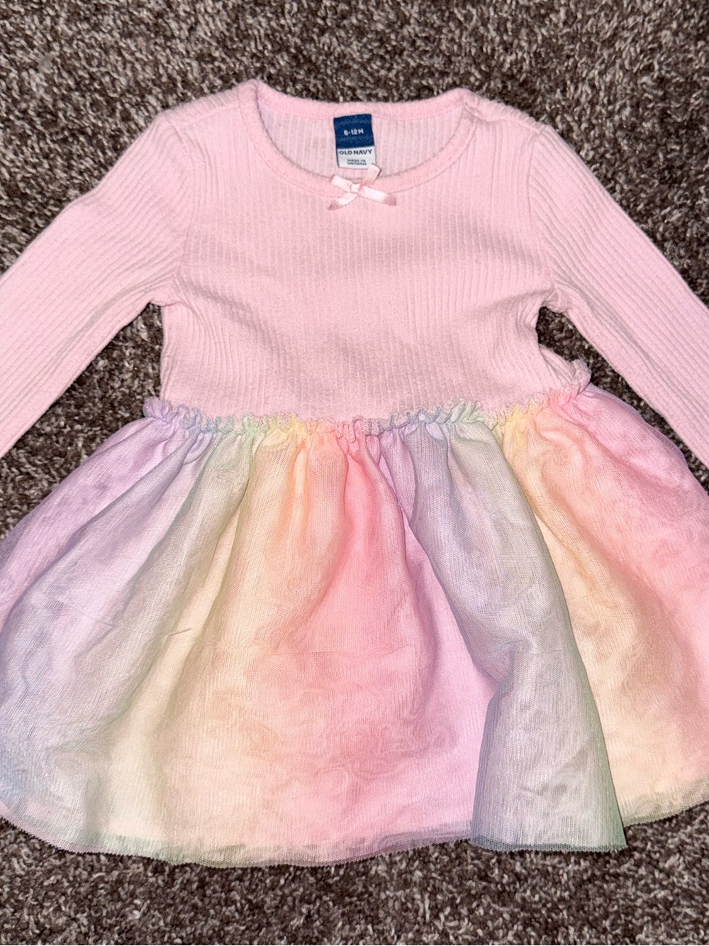 Baby Girl Long-Sleeve Ribbed Tutu Dress